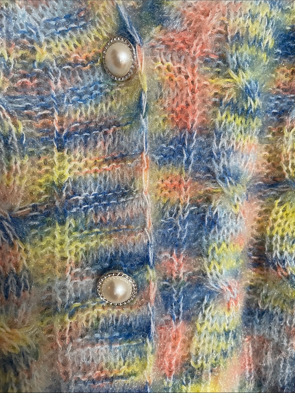 M.  So Soft  Pastel Multi-Color V-Neck Cardigan Sweater NWOT - Picture 3 of 6